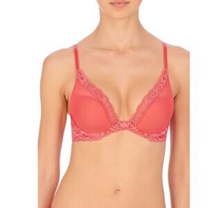 NATORI Feathers Contour Plunge Molded Cup Lace Bra 32DDD